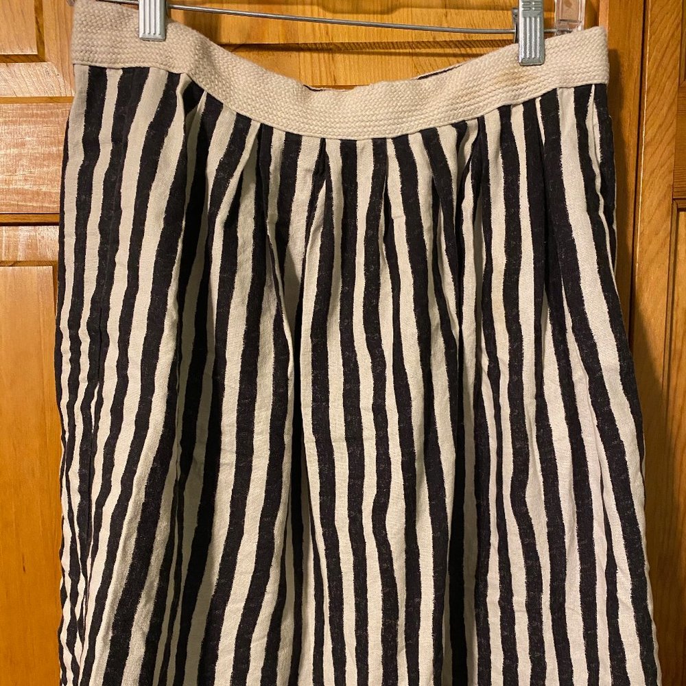LOFT Striped Woven Midi Skirt